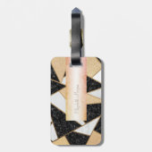 エレガントな幾何学模様の大理石 - 名入れ ラゲッジタグ (裏面縦)