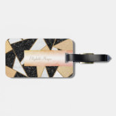 エレガントな幾何学模様の大理石 - 名入れ ラゲッジタグ (裏面横)