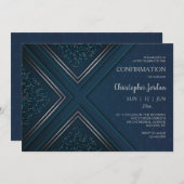 エレガントな幾何学模様の招待状 招待状 (正面/裏面)