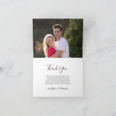 エレガントな幾何学模様の水彩花の写真 ウェディング サンキューカード (内部)