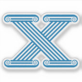 エレガントな幾何学模様のXモノグラム シール (正面)