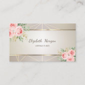 エレガントな幾何学的なストライプの洗練されたローズ 紹介カード (正面)