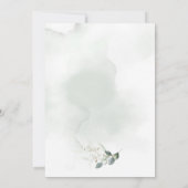 エレガントな幾何学的なセージとゴールドのグリーンウェディング 招待状 (裏面)