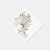 エレガントな庭のクジャクの花嫁衣裳 スタンダードカクテルナプキン (角)
