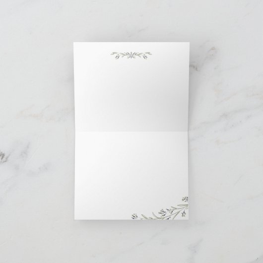 エレガントな庭の花の素朴な結婚式は感謝していしています サンキューカード (内部)