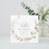 エレガントな庭の花 水彩 結婚前お茶会 招待状 (スタンド正面)
