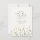 エレガントな庭の花 水彩 結婚前お茶会 招待状 (正面)