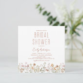 エレガントな庭の花 水彩 結婚前お茶会 招待状 (スタンド正面)