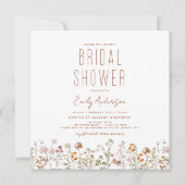 エレガントな庭の花 水彩 結婚前お茶会 招待状 (正面)