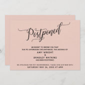 エレガントな延期の結婚式 ブッシュピンクの発表 招待状 (正面/裏面)