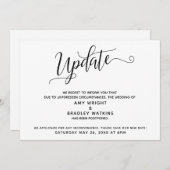 エレガントな延期結婚式のお知らせ更新 招待状 (正面/裏面)