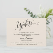 エレガントな延期結婚式のお知らせ クリーム 招待状 (スタンド正面)