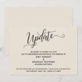 エレガントな延期結婚式のお知らせ クリーム 招待状 (正面/裏面)