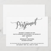 エレガントな延期結婚式案内カード 招待状 (正面/裏面)