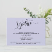 エレガントな延期結婚発表 ラベンダー 招待状 (スタンド正面)