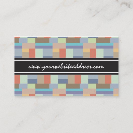 エレガントな建築のレトロの幾何学的なパターン 名刺 (裏面)