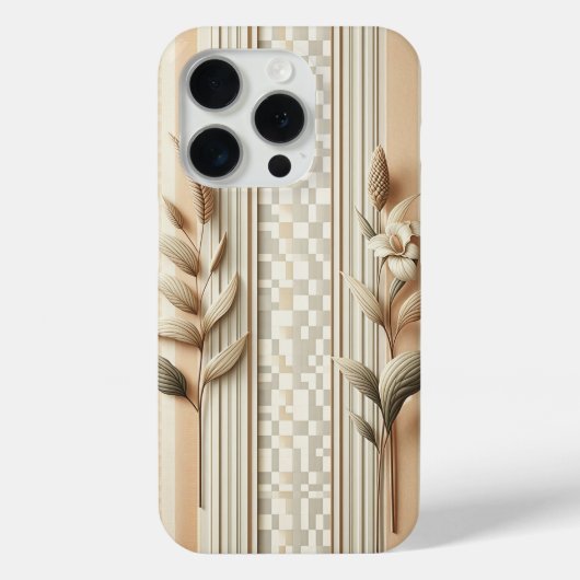 エレガントな建築ボタニカルフォンケース - ベージュ Case-Mate iPhoneケース (裏面)