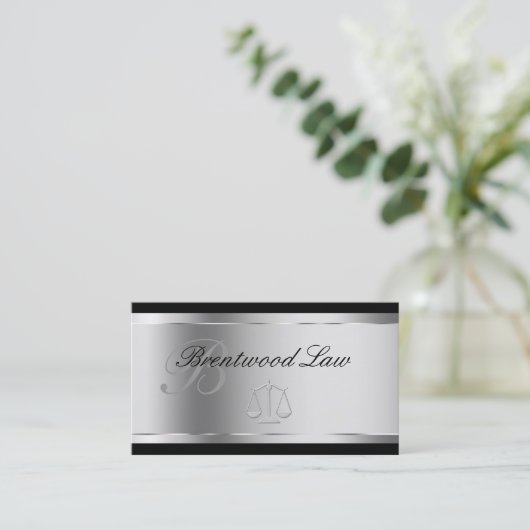 エレガントな弁護士のモノグラムの名刺 名刺 (スタンド正面)