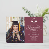 エレガントな弁護士用スケールカスタムピクチャー卒業 招待状 (スタンド正面)