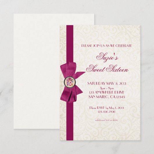 エレガントな弓 招待状 (正面/裏面)