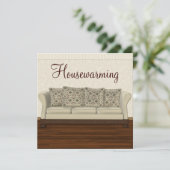 エレガントな引っ越し祝いパーティーのパーティーのニュートラルのラウンジ 招待状 (スタンド正面)