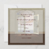 エレガントな引っ越し祝いパーティーのパーティーの中立オーシャンビュー 招待状 (裏面)