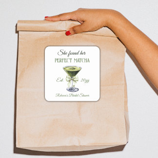 エレガントな彼女にぴったりのお茶会　パーフェクトなマチャ ブライダルシャワー スクエアシール