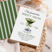 エレガントな彼女にぴったりのお茶会　完璧なマッチァ ブライダルシャワー 招待状