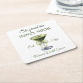 エレガントな彼女にぴったりのマッチョ ブライダルシャワー スクエアペーパーコースター (アングル)