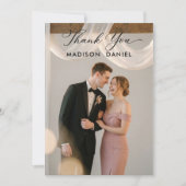 エレガントな御礼の結婚式写真と御礼状 サンキューカード (正面)