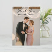 エレガントな御礼の結婚式写真と御礼状 サンキューカード (スタンド正面)