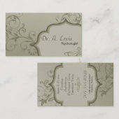 エレガントな心理学者の名刺-緑の渦巻 名刺 (正面/裏面)