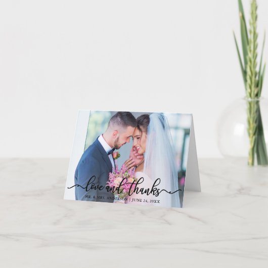 エレガントな愛と感謝のウェディングフォト ブラック ノート (正面)