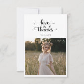 エレガントな愛と感謝のブライダルシャワー写真 サンキューカード (正面)