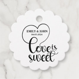 エレガントな愛は甘いカリグラフィーハート フェイバータグ