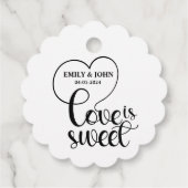 エレガントな愛は甘いカリグラフィーハート フェイバータグ (裏面)