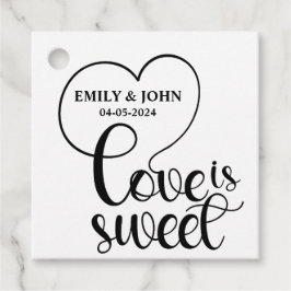 エレガントな愛は甘いカリグラフィーハート フェイバータグ