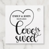 エレガントな愛は甘いカリグラフィーハート フェイバータグ (裏面)