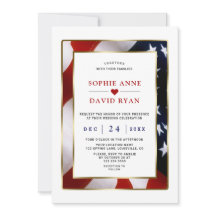 エレガントな愛国的な軍事的ゴールドアメリカ国旗ウェディング