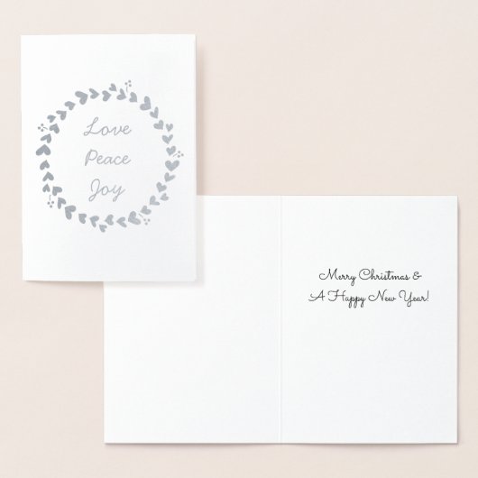 エレガントな愛平和喜びのリースの銀ぱく 箔カード (ディスプレー)