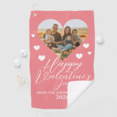 エレガントな愛 ハッピー バレンタインデー 家族写真 ゴルフタオル (インサイチュ)