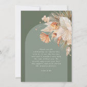 エレガントな感謝してい結婚を緑でモダンす サンキューカード (裏面)