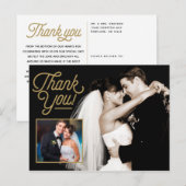 エレガントな感謝のウェディングフォト ポストカード (正面/裏面)