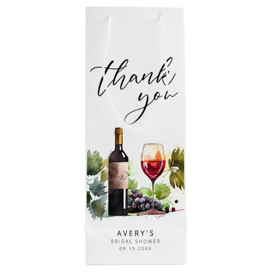 エレガントな感謝のワインをテーマにしたブライズシャワー ワインギフトバッグ