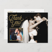 エレガントな感謝の写真 ウェディング ポストカード (正面/裏面)