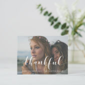 エレガントな感謝の気持ちを伝える感謝祭の家族写真 ポストカード (スタンド正面)