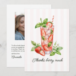 エレガントな感謝を込めて「Berry Much」ストロベリーカクテル サンキューカード