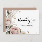 エレガントな感謝カード サンキューカード (正面/裏面)