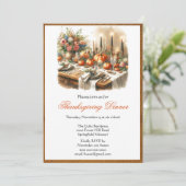 エレガントな感謝祭のディナー ホリデー 招待状 (スタンド正面)