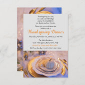 エレガントな感謝祭の食事 招待状 (正面/裏面)